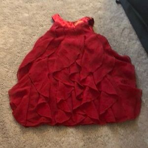 Red, Ruffled Guess Shirt